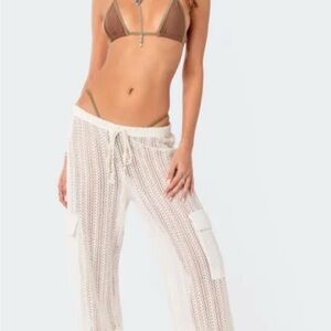 Edikted Knit Cargo Swim Coverup Pants NWT